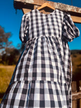 Load image into Gallery viewer, the farm frock 👒 custom black or navy gingham xs s m l xl