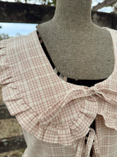 Load image into Gallery viewer, Florence Blouse soft tan gingham ~ custom order only 1 available
