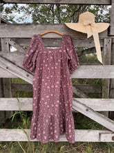 Load image into Gallery viewer, the sunday dress ~ plum brown tiny floral custom order
