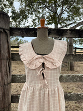 Load image into Gallery viewer, Florence Blouse soft tan gingham ~ custom order only 1 available
