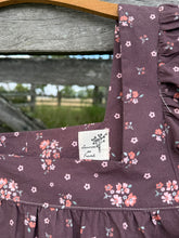 Load image into Gallery viewer, the sunday dress ~ plum brown tiny floral custom order
