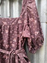Load image into Gallery viewer, the sunday dress ~ plum brown tiny floral custom order
