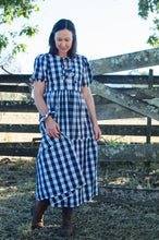 Load image into Gallery viewer, the farm frock 👒 custom black or navy gingham xs s m l xl
