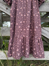 Load image into Gallery viewer, the sunday dress ~ plum brown tiny floral custom order
