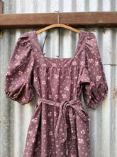 Load image into Gallery viewer, the sunday dress ~ plum brown tiny floral custom order
